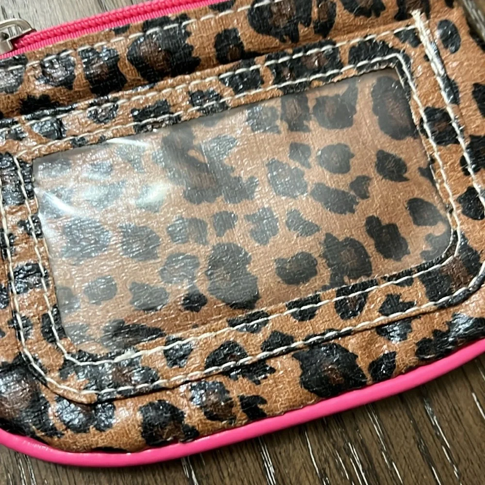 Cheetah leopard print H monogram credit card holder coin wallet bag